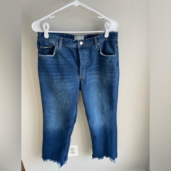 Free People We The Free The Maggie Mid-Rise Straight Leg Frayed Jeans - Size 30 - Picture 10 of 16
